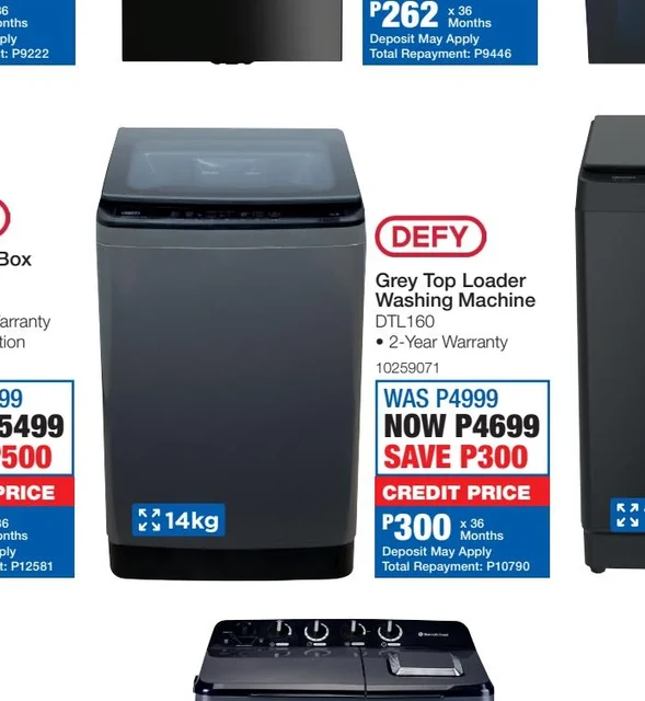 DEFY Grey Top Loader Washing Machine DTL160: As printed in the Ok Furniture catalogue