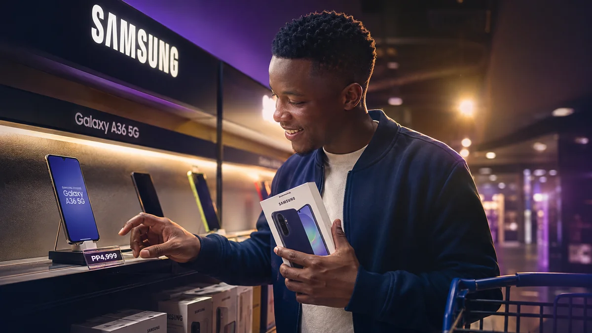 A shopper with the products from this article, cinematic dusk light