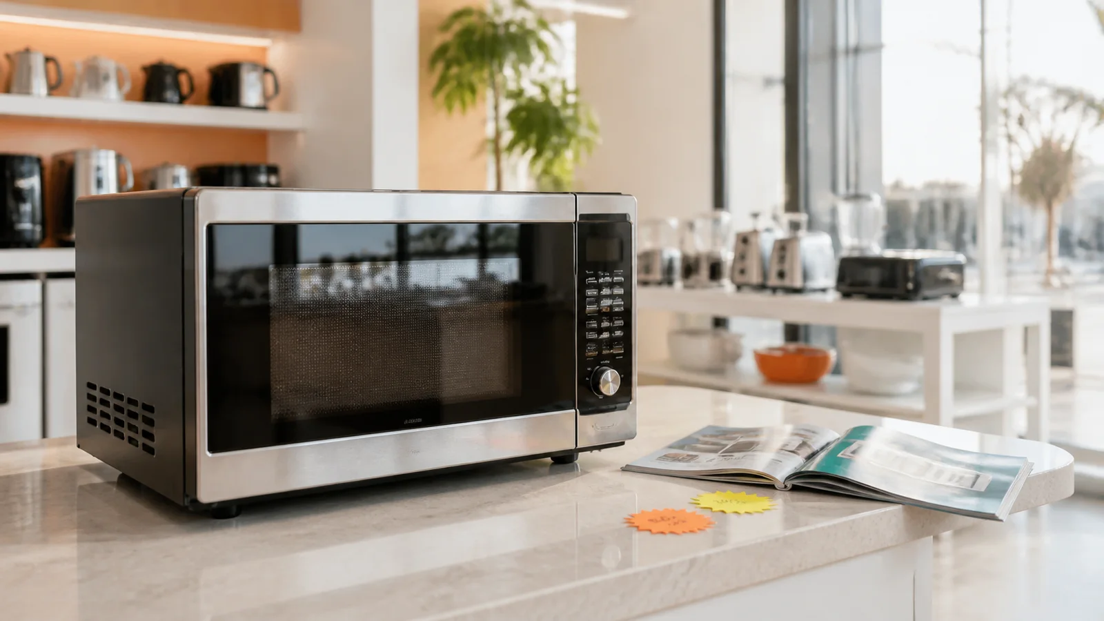 The same Defy 30L microwave, P669.05 apart across five Botswana shops