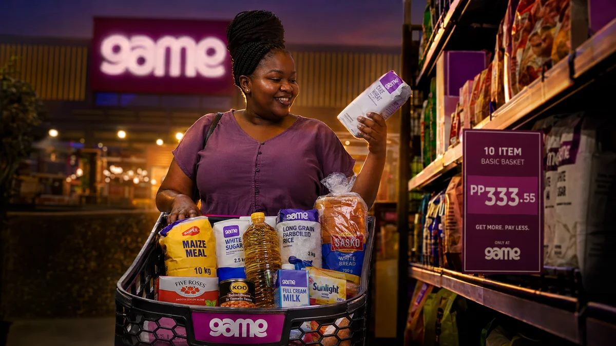 A shopper with the products from this article, cinematic dusk light